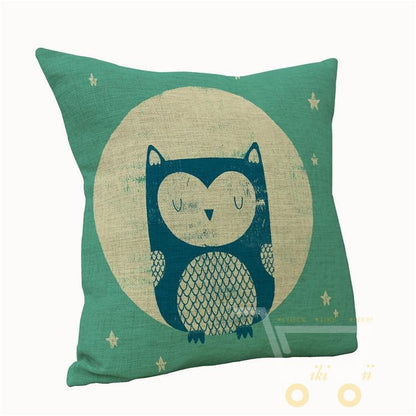 Owl Linen Cotton Cushion Cover For Sofa/Bed Home Decor Pillow Case - WikiWii