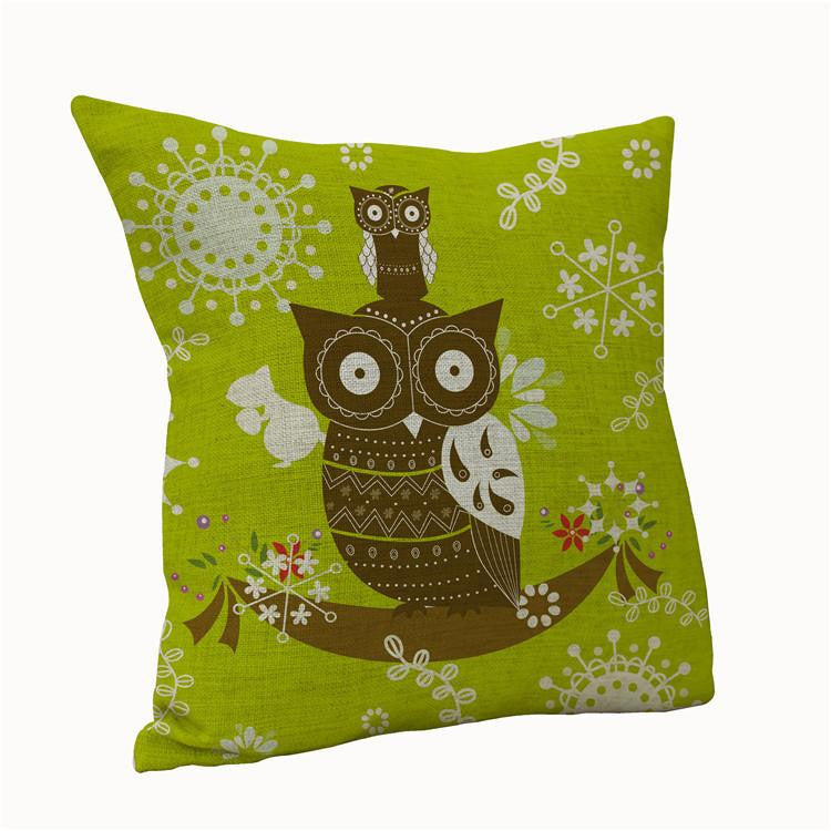 Owl Linen Cotton Cushion Cover For Sofa/Bed Home Decor Pillow Case - WikiWii