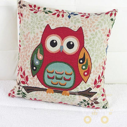 Owl Linen Cotton Throw Pillow Case Home Sofa Bed Car Decor - WikiWii