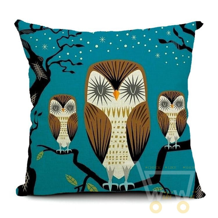 Owl Piano Dance Throw Pillowcase - WikiWii