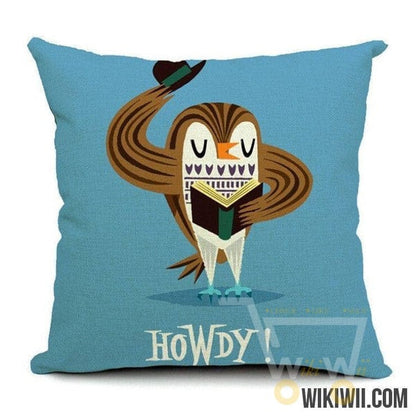 Owl Piano Dance Throw Pillowcase - WikiWii