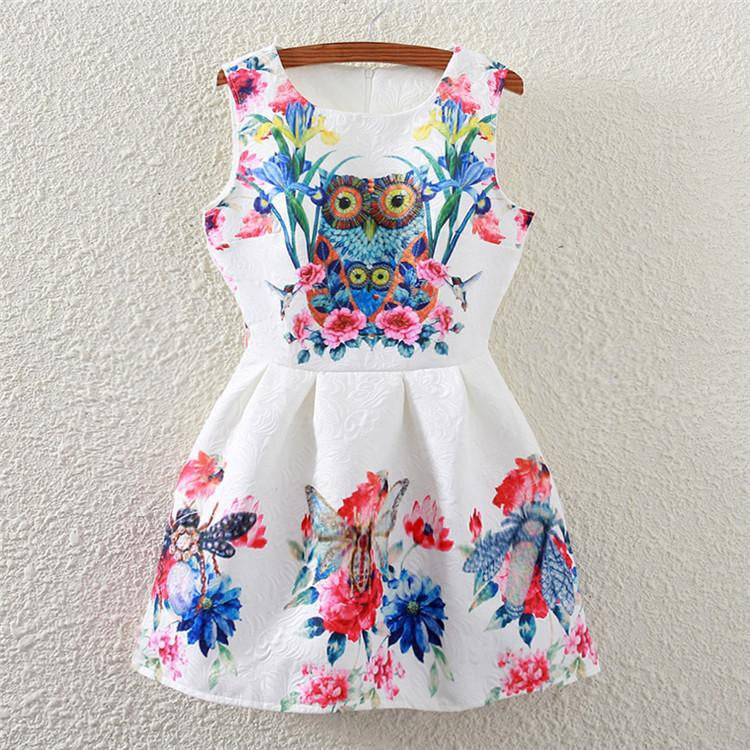 Owl Print Dress Ladies Elegant Party Evening Mini Dress - WikiWii