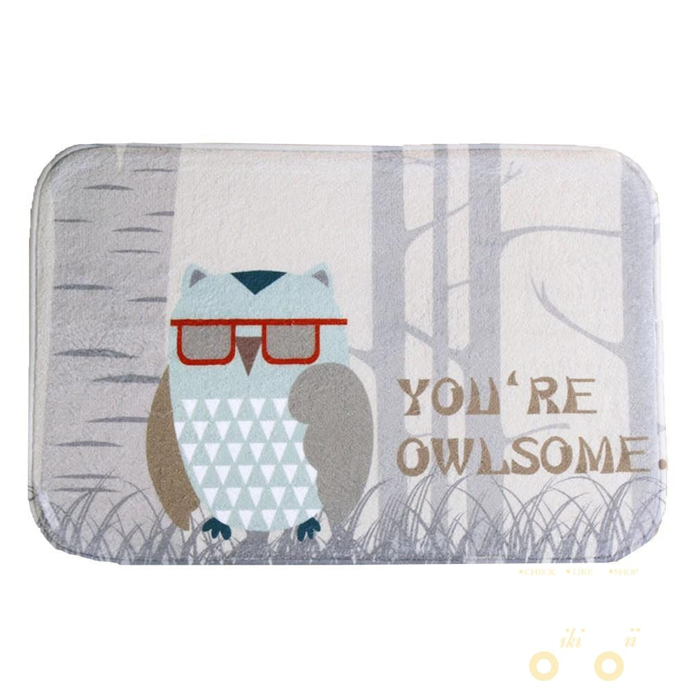 Owl Print Pattern Living Room 40x60cm carpet - WikiWii