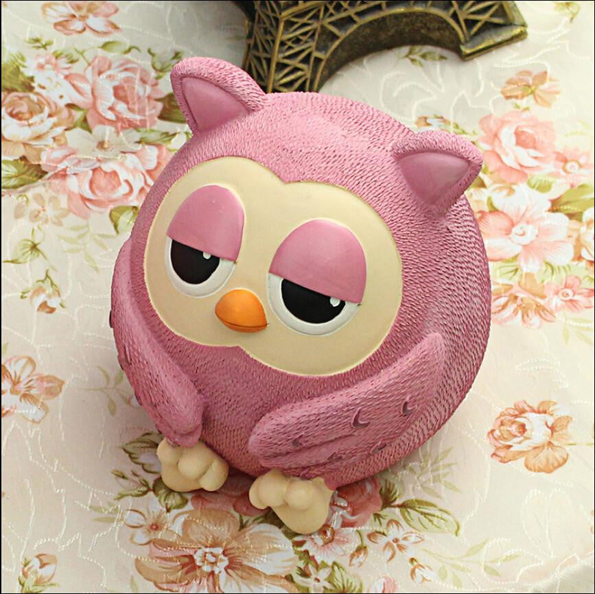 owl shape resin storage money box - WikiWii