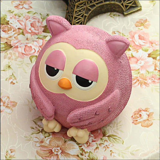 owl shape resin storage money box - WikiWii