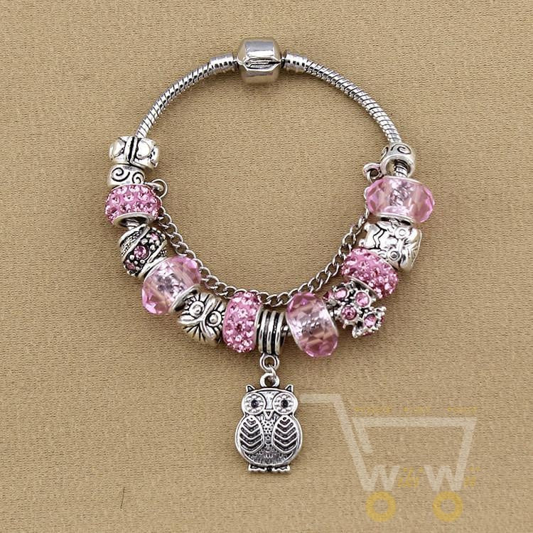 Owl Silver Bracelets Different Color - WikiWii