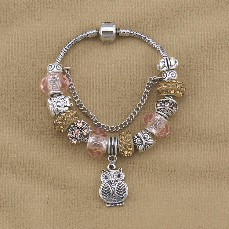 Owl Silver Bracelets Different Color - WikiWii