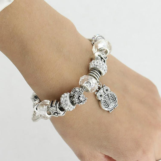 Owl Silver Bracelets Different Color - WikiWii