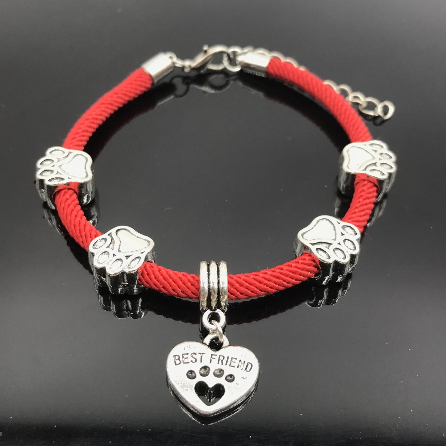 Paw Print best friend Charms Bracelets - WikiWii