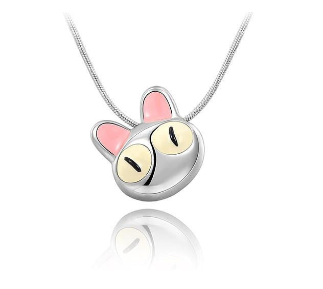 Platinum Plated Statement Cute Cat Necklace - WikiWii