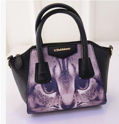 printing large eyes cat handbags - WikiWii