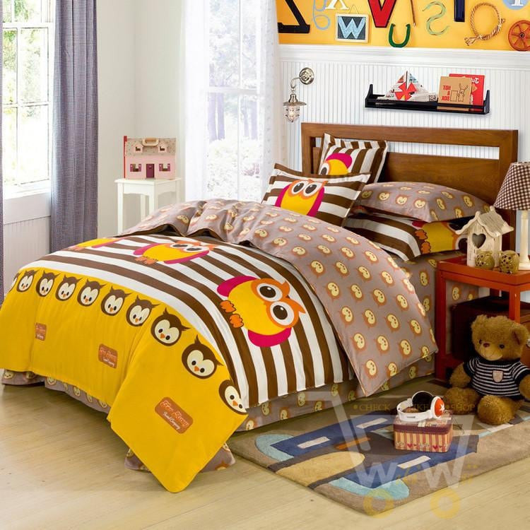 Queen owl comforter Cover full bedding Queen Size 200X230 cm - WikiWii