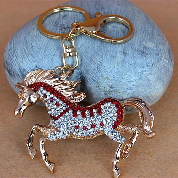 Rhinestone Horse KeyChain - WikiWii