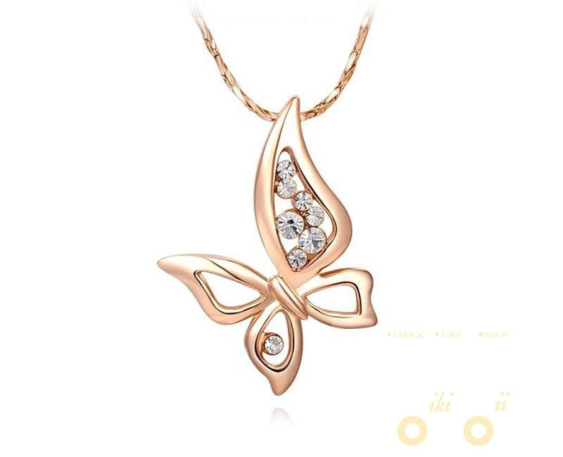 Rose Gold Plated Chain Butterfly - WikiWii