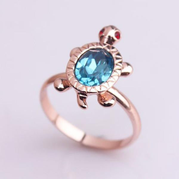 Rose Gold Plated Ring turtle shape - WikiWii