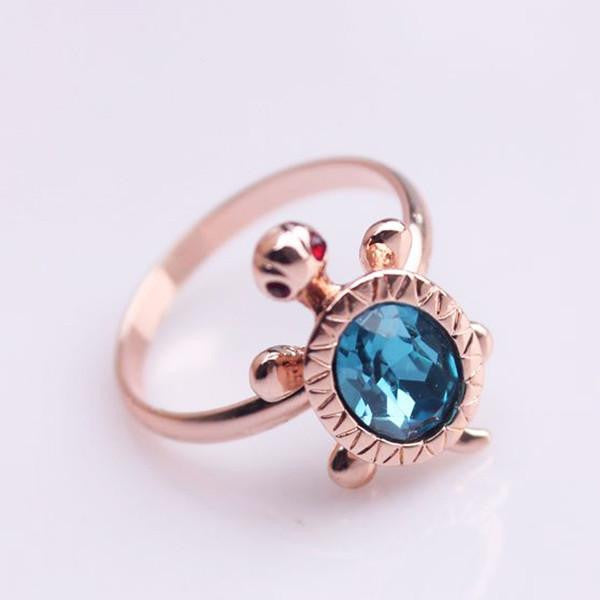 Rose Gold Plated Ring turtle shape - WikiWii