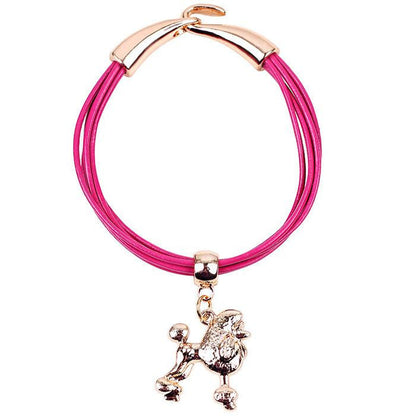 rose pink string love dog charms bracelet - WikiWii