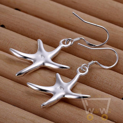 925 Sterling Silver Starfish Earrings - WikiWii