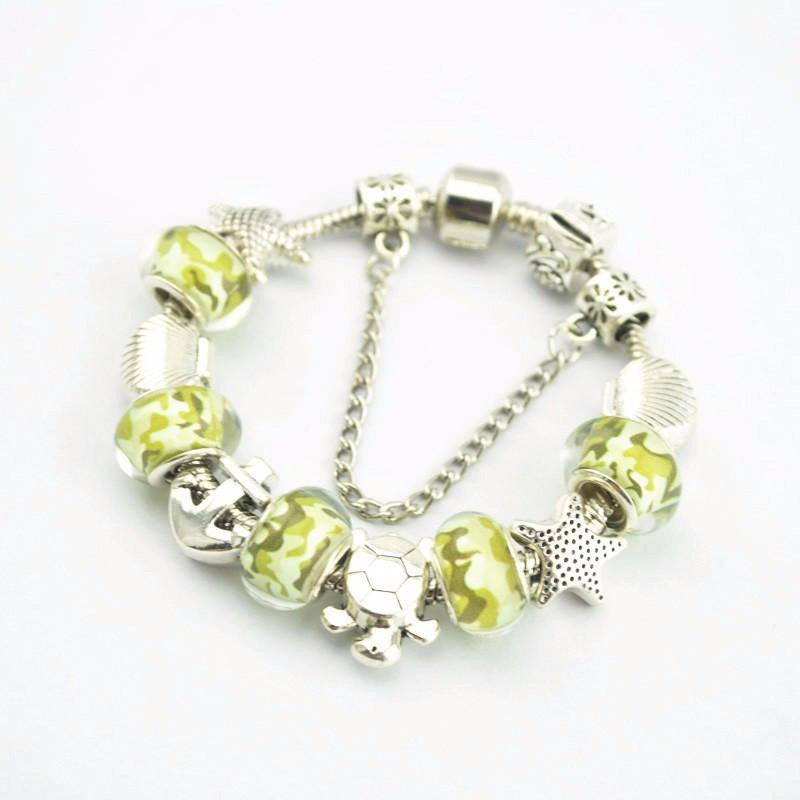 Sea style starfish shell turtle Charms Bracelet - WikiWii