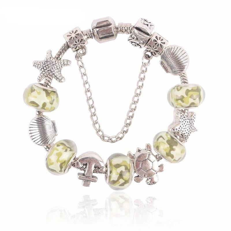 Sea style starfish shell turtle Charms Bracelet - WikiWii