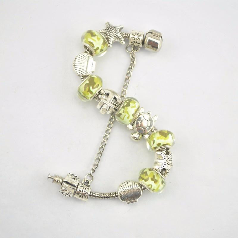 Sea style starfish shell turtle Charms Bracelet - WikiWii