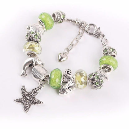 Sea style starfish shell turtle dolphin seahorse Charms Bracelets - WikiWii