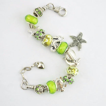 Sea style starfish shell turtle dolphin seahorse Charms Bracelets - WikiWii