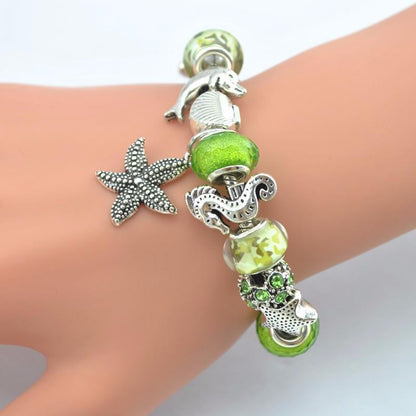 Sea style starfish shell turtle dolphin seahorse Charms Bracelets - WikiWii