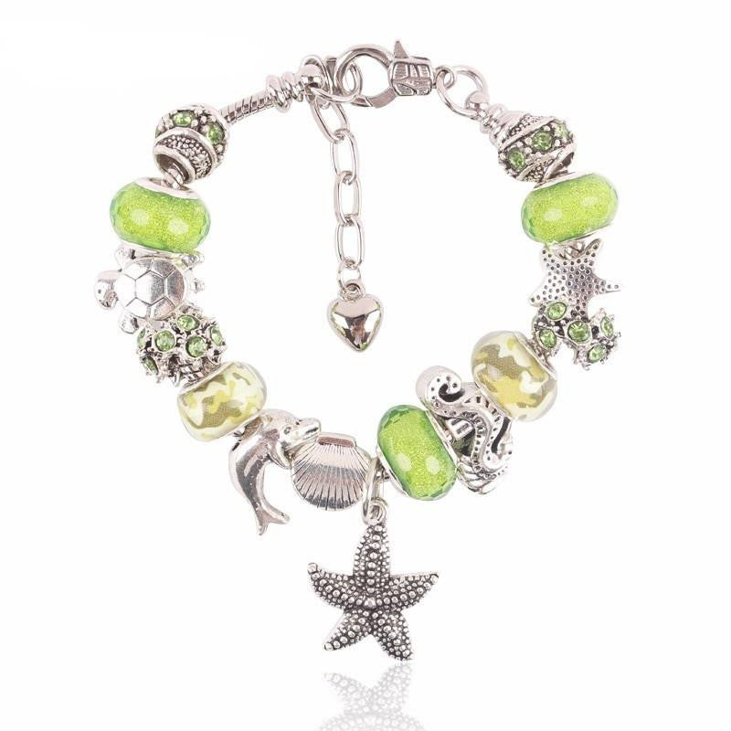 Sea style starfish shell turtle dolphin seahorse Charms Bracelets - WikiWii