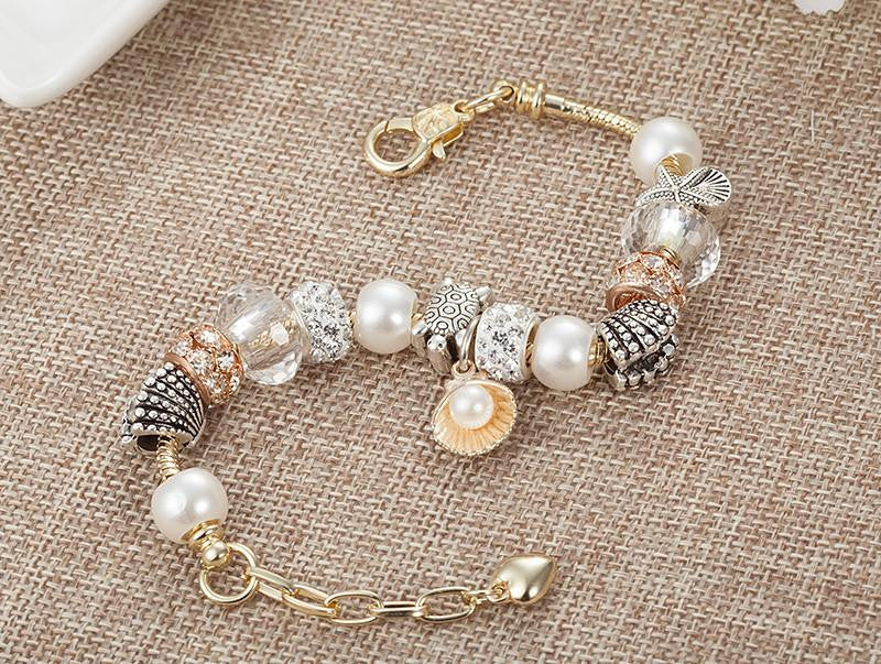 Sea Turtle Bracelet-Top Quality Gold Chain Pearl/Starfish/Turtle  Beads Bracelet - WikiWii