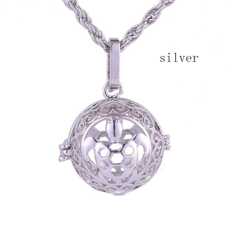 Sea turtle Cage Ball Necklace ( Essential Oil Diffuser Necklace ) - WikiWii