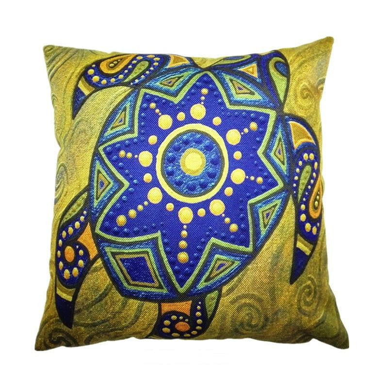 Sea turtle Cotton Linen Pillow Cover - WikiWii