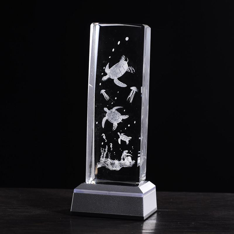 Sea Turtle Crystal Laser Carving - WikiWii