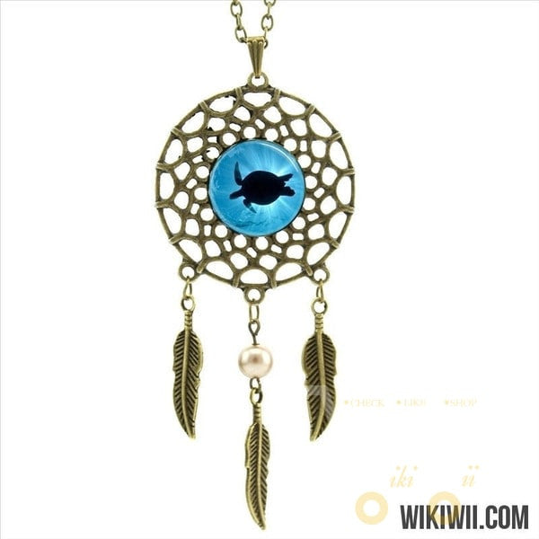 Sea Turtle Necklace In A Dream Catcher Style - WikiWii