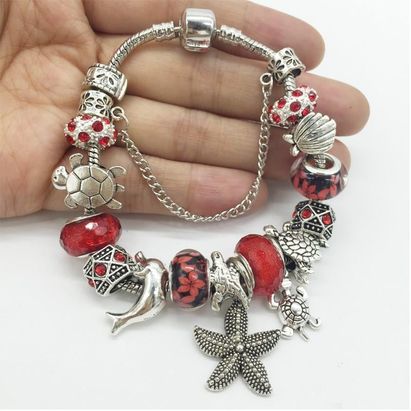Sea Turtle Shell Starfish Dolphin Bracelet - WikiWii