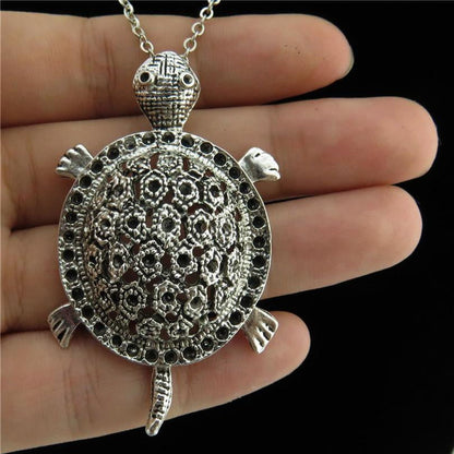 Silver Alloy Ocean Sea Turtle Necklace 18" - WikiWii