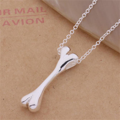 Silver Dog Bone Necklace - WikiWii