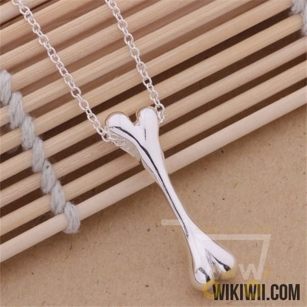 Silver Dog Bone Necklace - WikiWii