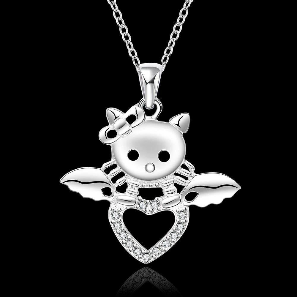 Silver Fashion Jewelry cat  give you luck Necklace necklace - WikiWii