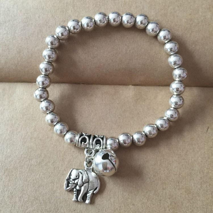 Silver Plated Beads Elephant Bracelet - WikiWii