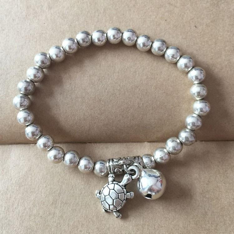 Silver Plated Beads Turtle Bracelet - WikiWii