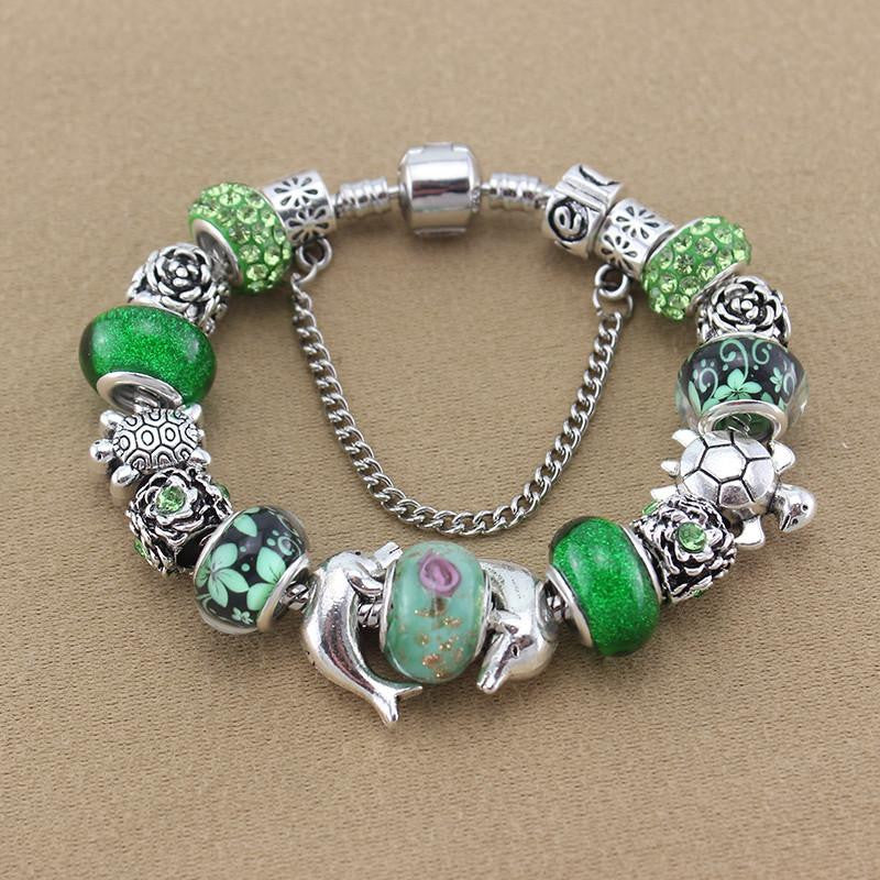 Silver Plated Bracelet  Dolphin / Sea turtle - WikiWii