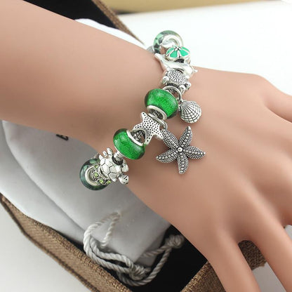 Silver Plated Bracelet Starfish / Dolphin / Sea turtle - WikiWii