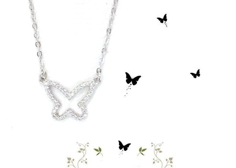 Silver Plated Butterfly Necklaces - WikiWii