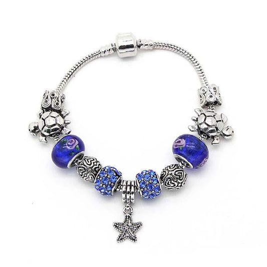 Silver Plated Chain Starfish / turtle Bracelet - WikiWii