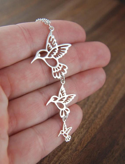 Silver Plated Hummingbird Necklace - WikiWii