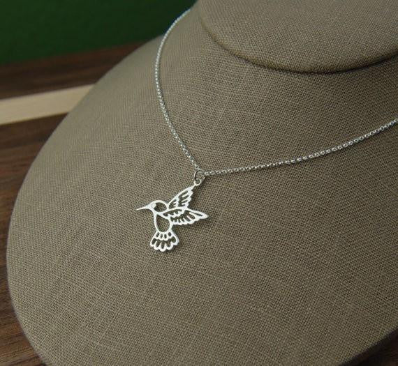 Silver Plated Hummingbird Necklace - WikiWii