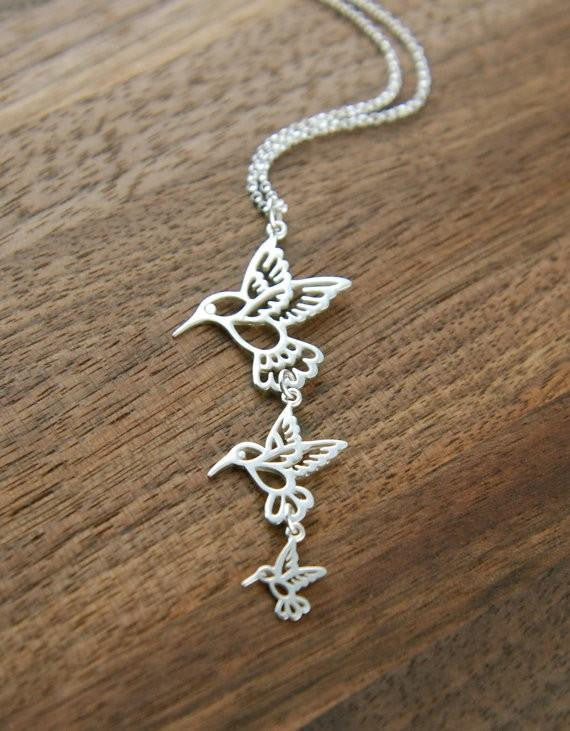 Silver Plated Hummingbird Necklace - WikiWii