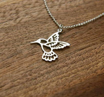 Silver Plated Hummingbird Necklace - WikiWii