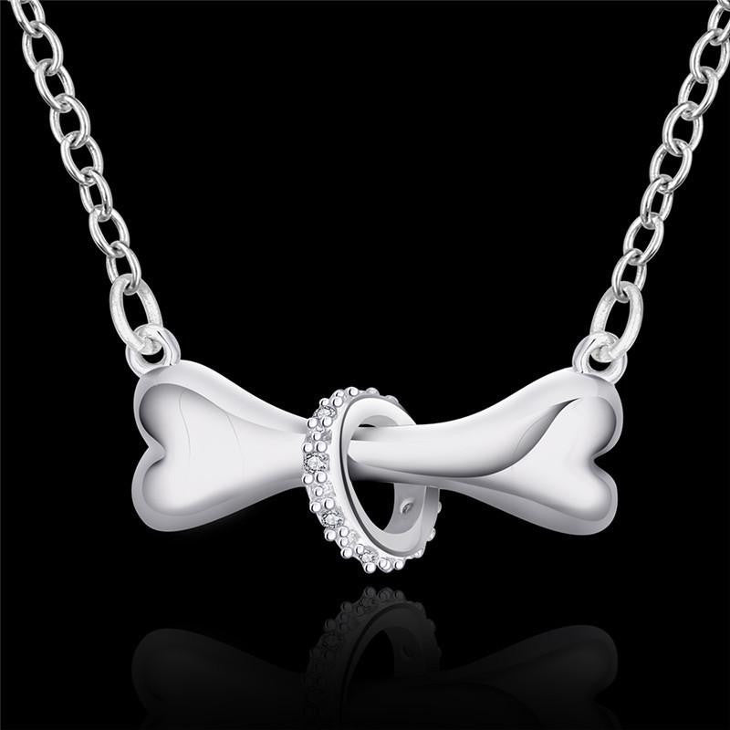 Silver Plated Necklace Dog Bone Chain Necklaces - WikiWii